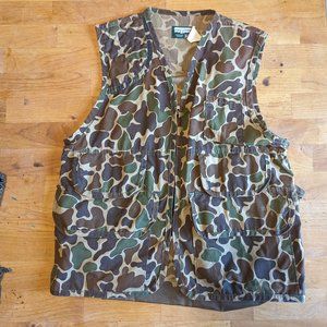 Vintage Saftbak Old School Camo Bird Hunting Vest Duck Camo Size Medium